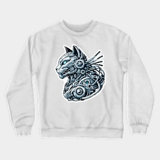 The Fusion of Feline and Machine Crewneck Sweatshirt